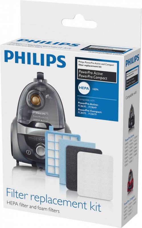 Philips Stofzuiger Filter vervangingsset FC8058 PowerPro Active & PowerPro Compact