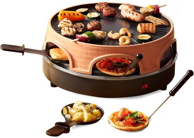 Emerio Pizzarette en raclette voor 6 personen 1500 W PO 113255.4 -  Stofzuigerswebshop.nl
