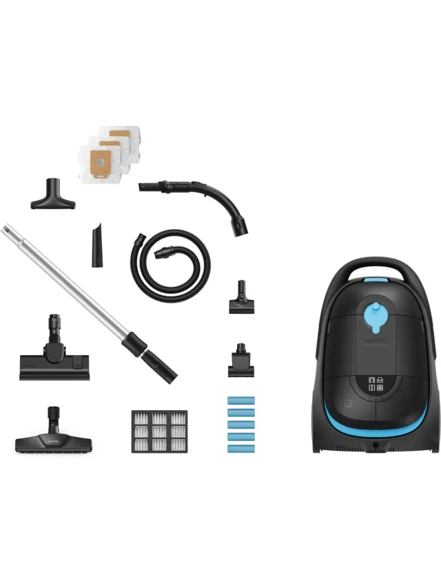 Nilfisk Perform Pet Care Plus Parquet Stofzuiger met Zak – HEPA 14 Filter, 4L Capaciteit, Pet Brush, LED Combi Mondstuk, Geschikt voor Harde Vloeren & Tapijt, 10 Jaar Motorgarantie Zwart
