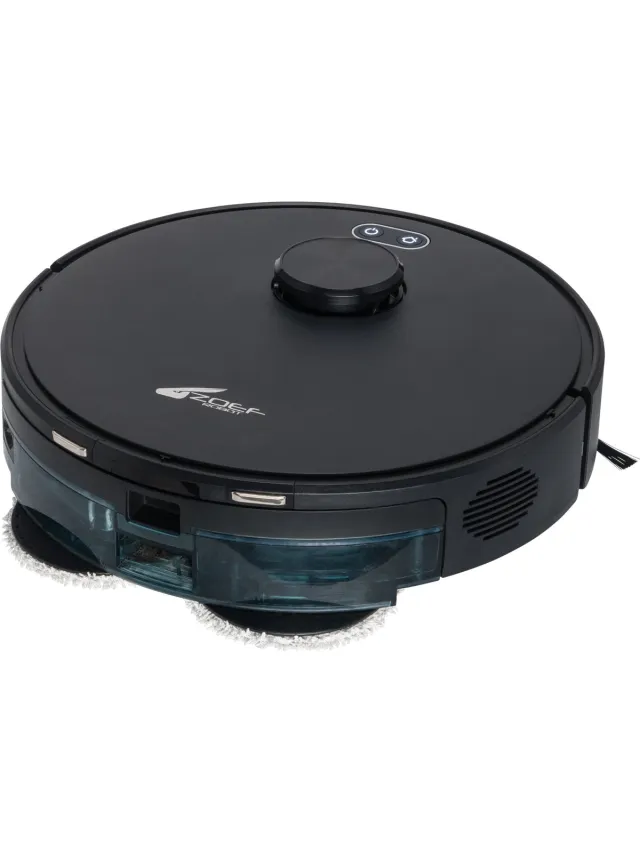 Zoef Robot Robotstofzuiger met dweilfunctie Willem 2.0 - robot vacuum - 6000Pa zuigkracht - Roterende mops - dweilrobot - met laadstation Zwart