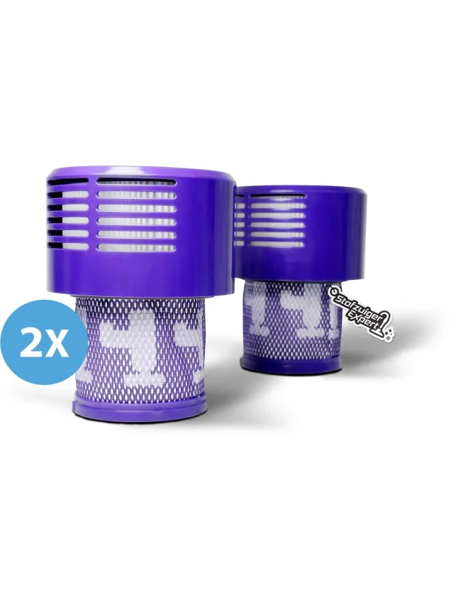 Stofzuiger Expert 2x Wasbaar HEPA Filter geschikt voor Dyson V10 steelstofzuiger - Vervangende A-kwaliteit Hepafilter Dyson Paars