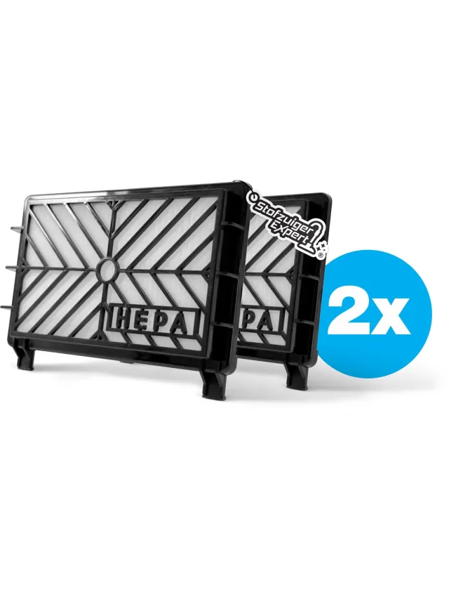 Stofzuiger Expert 2x Active HEPA filter geschikt voor Philips S-Class / City Line / Easy Clean / Expression / Home Hero / Mobilo / Vision & Vision Plus Zwart