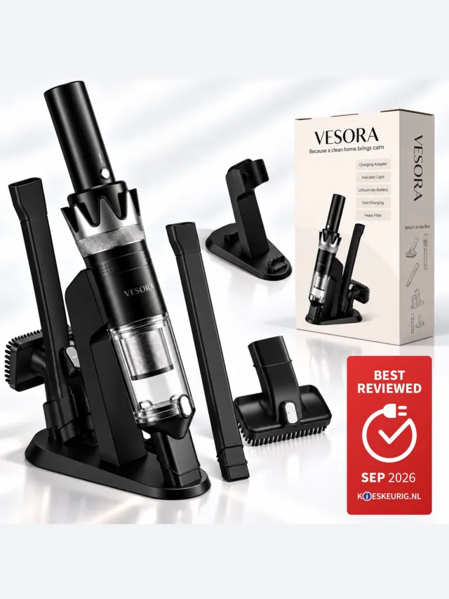 Vesora 3-in-1 Kruimeldief - Kruimelzuiger Snoerloos best verkocht - Krachtige Handstofzuiger met Opzetstukken en Steel - Ook Voor Dierenharen - Stofreiniger - Autostofzuiger - Air Duster - HEPA-filter - Draadloos - Zwart / Zilver