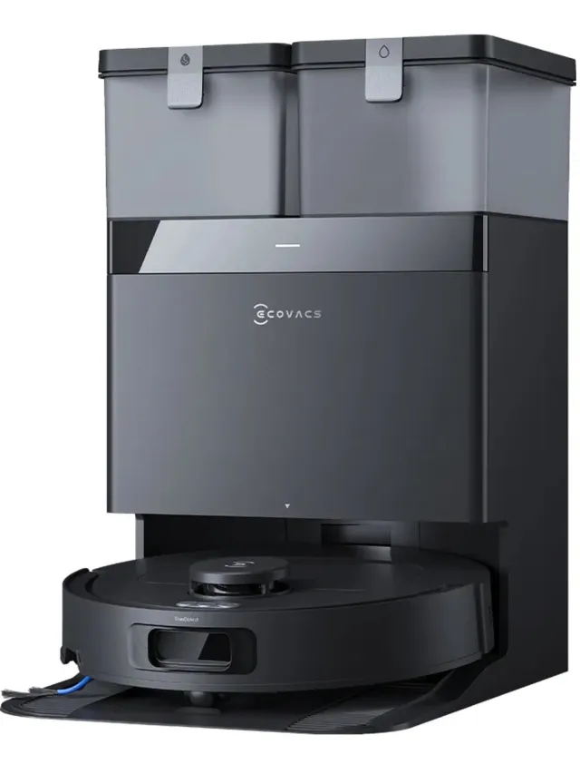 Ecovacs DEEBOT T30C Gen 2 - Stofzuig en dweilrobot (Zwart) - 25.000 Pa zuigkracht- Zelfreinigende Robotstofzuiger met Warmwater – Dweilsysteem - Automatisch Leegstation - Geschikt voor dierenharen