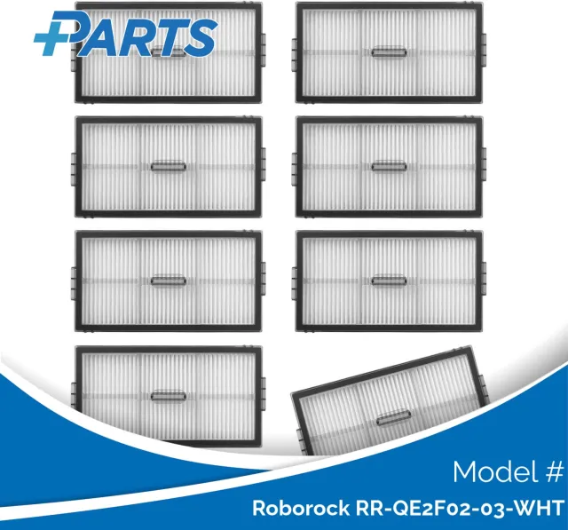 Plus.Parts Roborock RR-QE2F02-03-WHT Filters (8 Stuks, Plus.Parts® alternatief voor 8.02.0471) Overig