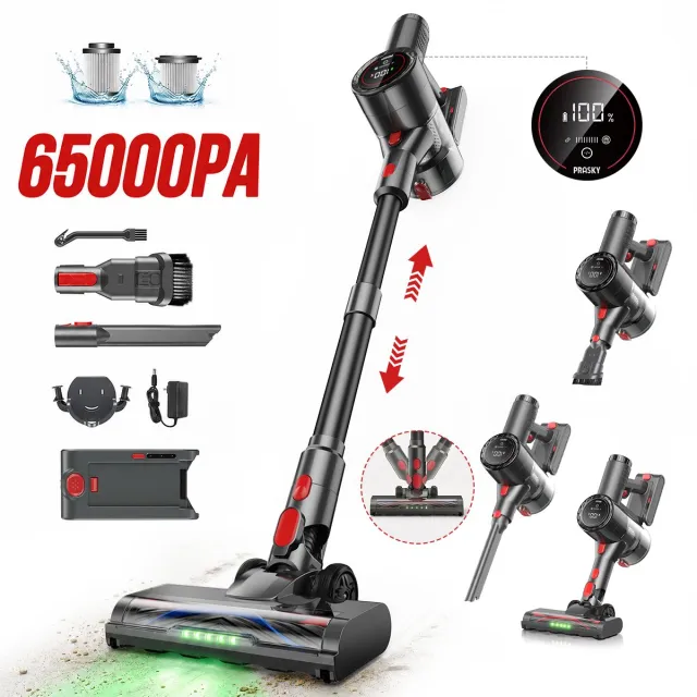 Prasky P1MAX - Steelstofzuiger Draadloos - 65000Pa - 50 Minuten - Afneembare Batterij - Geluidsniveau 70 dB Zwart