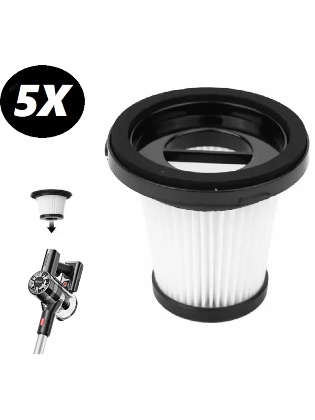 Xtabarya Hepa Filter Geschikt voor Tocmoc T200/T185 Moosoo - Zedar S600 5 stuks Originele Stofzuiger Accessoires Vervanging Filter Handheld Draadloze Stofzuiger Zwart