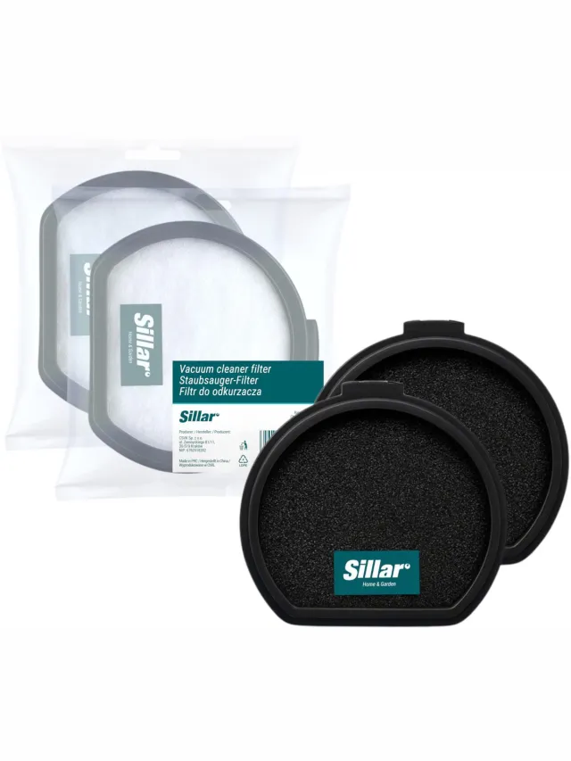 Sillar 2x Stofzuigerfilter - wasbaar - uitlaatfilter - geschikt voor AEG & Electrolux Pure Q9 / FX9 - schuimfilter vervanging AEF167 / EF167 / 9009230906 zwart, wit