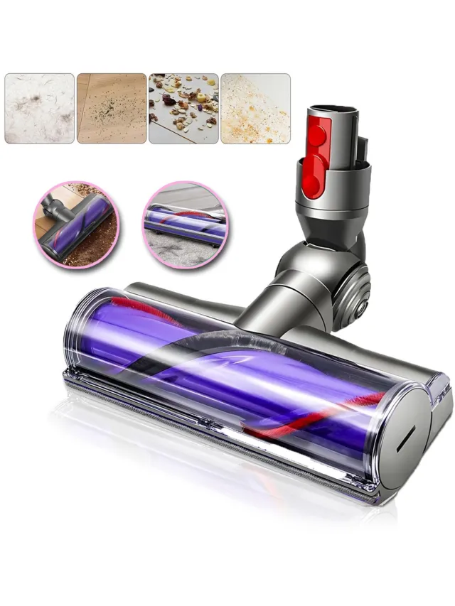JIMUYU Stofzuigerborstel Geschikt voor Dyson V7, V8, V10, V11 en V15 - Nylon Borstelharen, 180° Draaibare Borstelkop en Kliksysteem voor Verschillende Vloeren Grijs