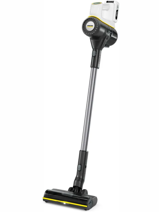 Kärcher VCS 5-25 Infinity Steelstofzuiger zonder zak - Draadloos - Accu looptijd 60 min - Geen haarverstrengelingen - HEPA filter geschikt voor harde vloeren zoals steen, laminaat, linoleum, PVC maar ook tapijt Wit