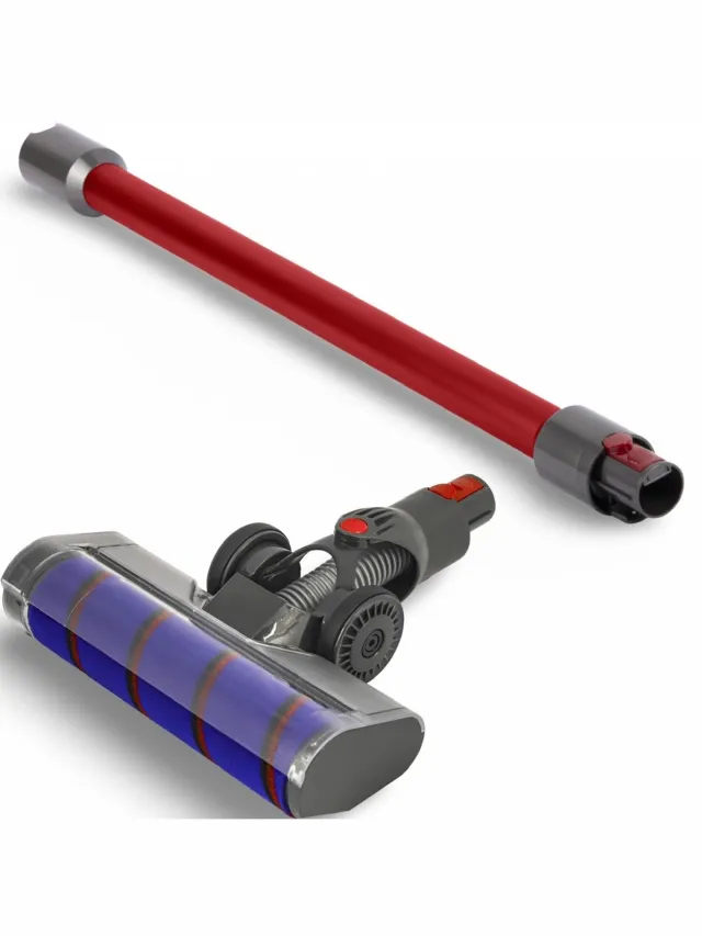 DEGG Parketborstel + Stofzuiger Buis (rood) - Geschikt voor Dyson V10, V11, V15, V7 en V8 - Premium Kwaliteit