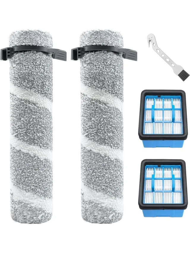 LISM Geschikt voor Reserveonderdelen voor Bissell CrossWave OmniForce Edge stofzuigers 4076, 4087, 4000, 4006, 4007, 4008, 4017, 3912, 3999, accessoireset 2 borstelrollen + 2 filters