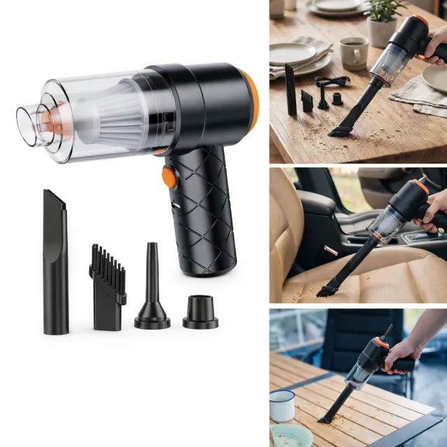 Nexxt Mini Stofzuiger – 4000Pa – Draadloos & Oplaadbaar – Ideaal voor Auto, Bureau en Kleine Schoonmaak Zwart