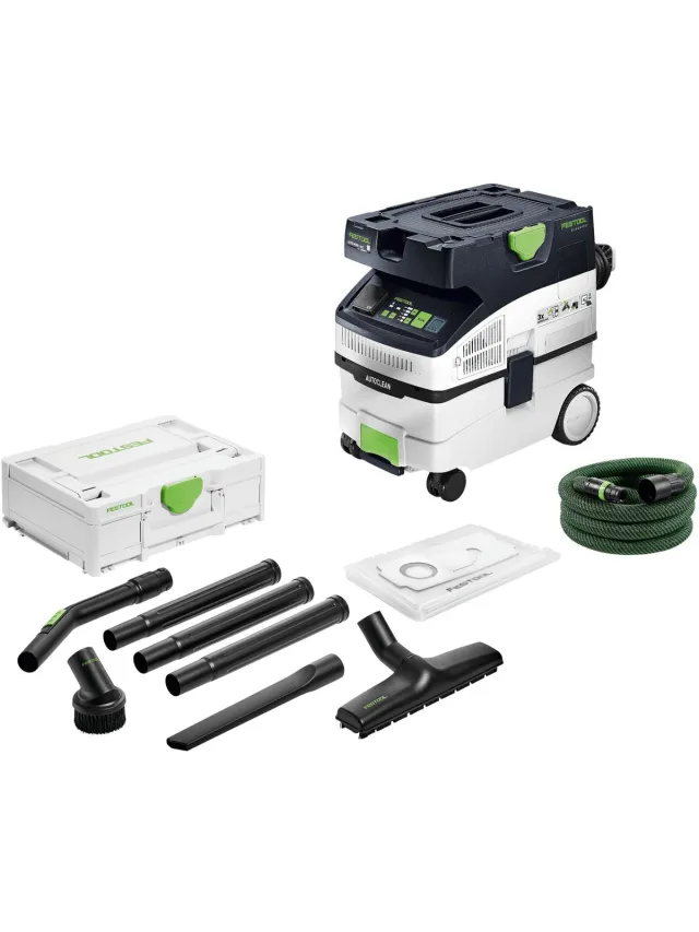 Festool CTH MIDI I AC CLEANTEC mobiele afzuigunit 1200 W 15 l stofklasse H + standaard reinigingsset Wit