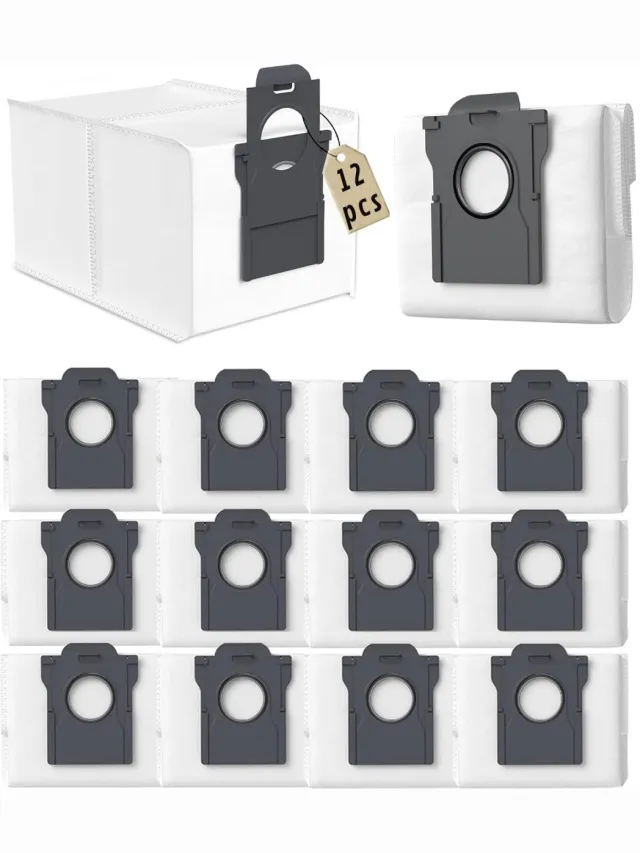 PolkaHome 12 stofzakken geschikt voor Dreame L10s Ultra Gen 2, L10s Pro Ultra, X50 Ultra, X40, X40 Pro, X40 Ultra, X30 Pro Ultra en Mova E30 Ultra robotstofzuigers, stofzuigerzakken
