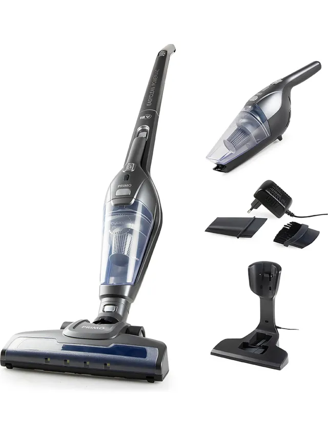 PRIMO PR506SV Steelstofzuiger Draadloos 2-in-1 - Stofzuiger Zonder Zak - Kruimelzuiger - HEPA Filter - Zilver Grijs