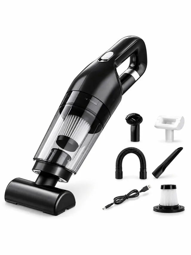 ITRONIQ Draadloze Handstofzuiger – 120W – HEPA – Nat en Droog – USB Oplaadbaar – Kruimeldief voor Auto en Dierenharen – Zwart