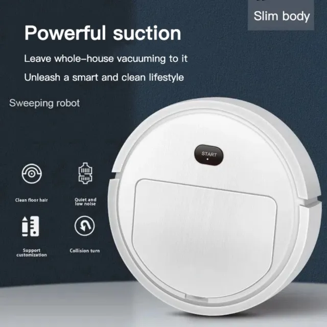 Therob Smart robot stofzuiger met borstels en Veegdoek. 3 in 1.Zuigen, vegen en dweilen. wit (TR_ ZB230A)