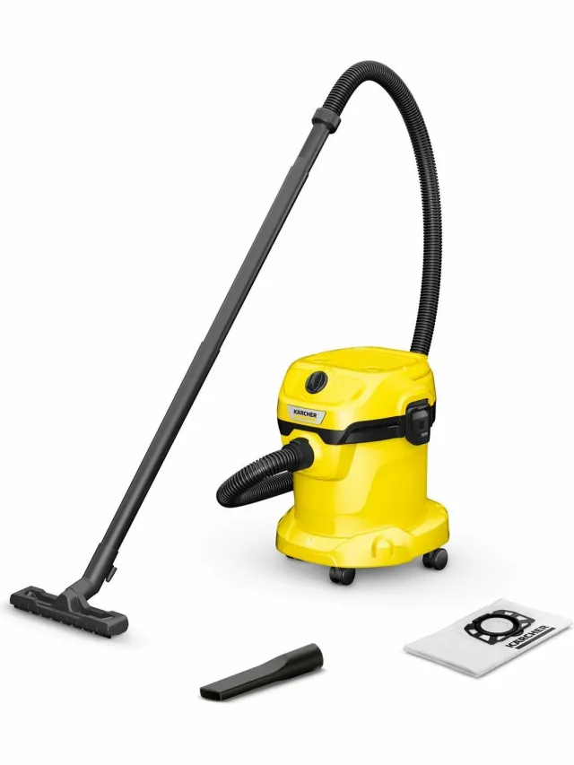 Kärcher Karcher WD 2 Plus V-15/4/18 - Workshop Stofzuiger - 1000 W - 15L - Compact Zwart;Geel