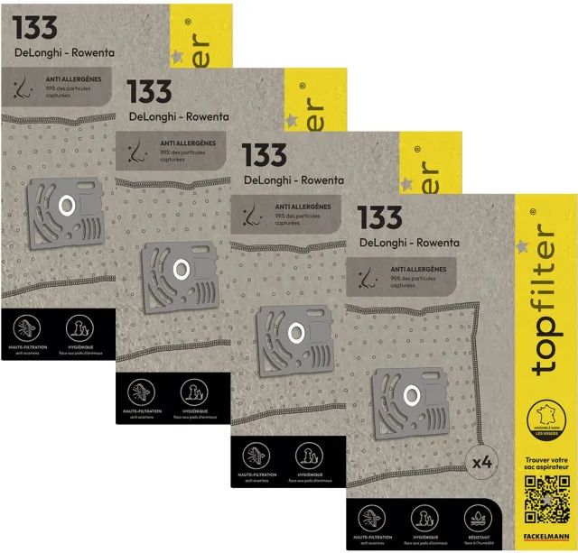 Top Filter Set van 4 pakken van 4 stofzuigerzakken 64133 Rowenta TopFilter Premium