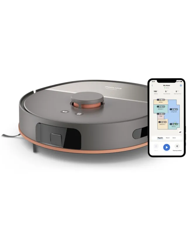 Philips Homerun 5000-serie Robotstofzuiger Met Dweilfunctie - XU5000/10 - 10000 Pa Extreme Zuigkracht - Dubbele Dweilen Grijs
