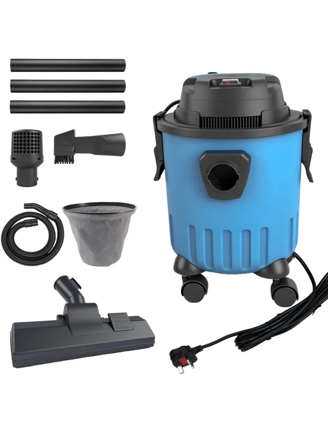 Psogpone 15L nat-droog stofzuiger - 3 pk krachtige motor met accessoires - Voor garage, werkplaats en auto Blauw