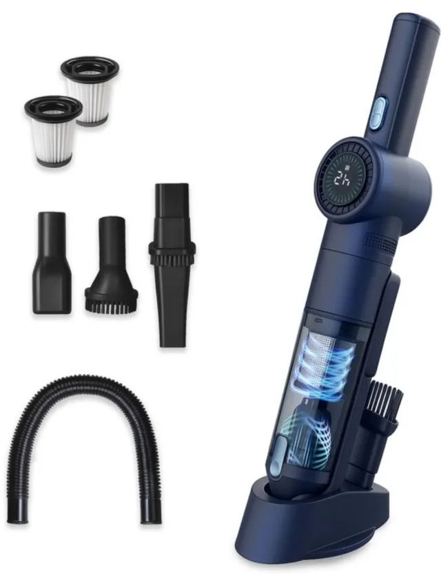 Samako Kruimeldief NanoDetect Pro 135W - Kruimelzuiger Snoerloos - Krachtige Handstofzuiger 16Kpa - Draadloos - Autostofzuiger Blauw