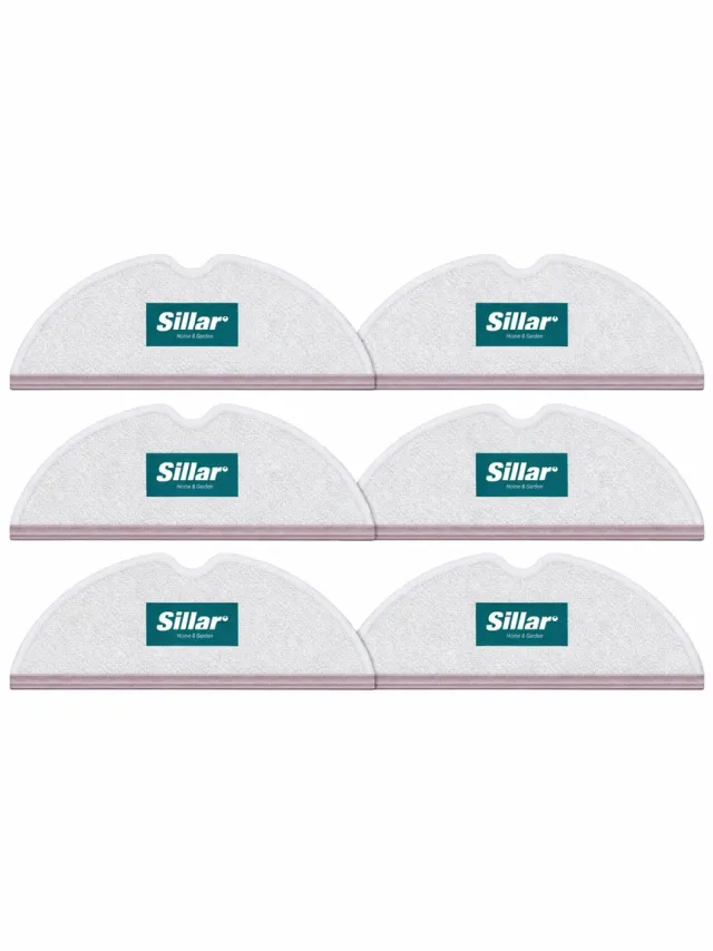 Sillar 6x Sillar Dweildoeken van Microvezel voor Robotstofzuiger Xiaomi Roborock S5 / S6 / S50 – Vervanging Dweilpads Grijs, wit