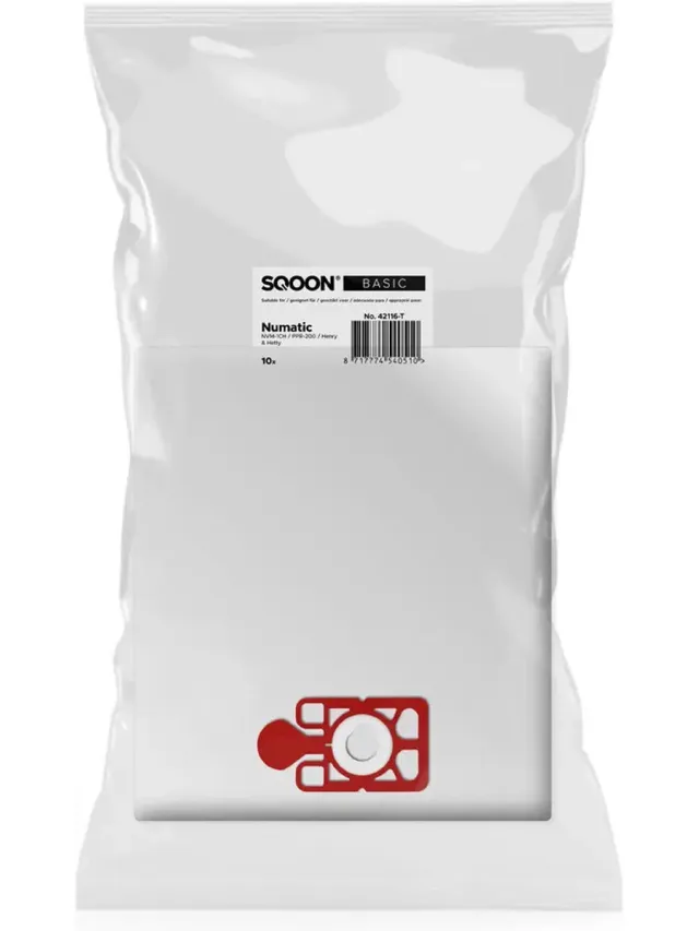 SQOON Stofzuigerzakken geschikt voor Numatic NVM 1CH Henry / Hetty / James PPR240 - Model 604015 - 10 stuks