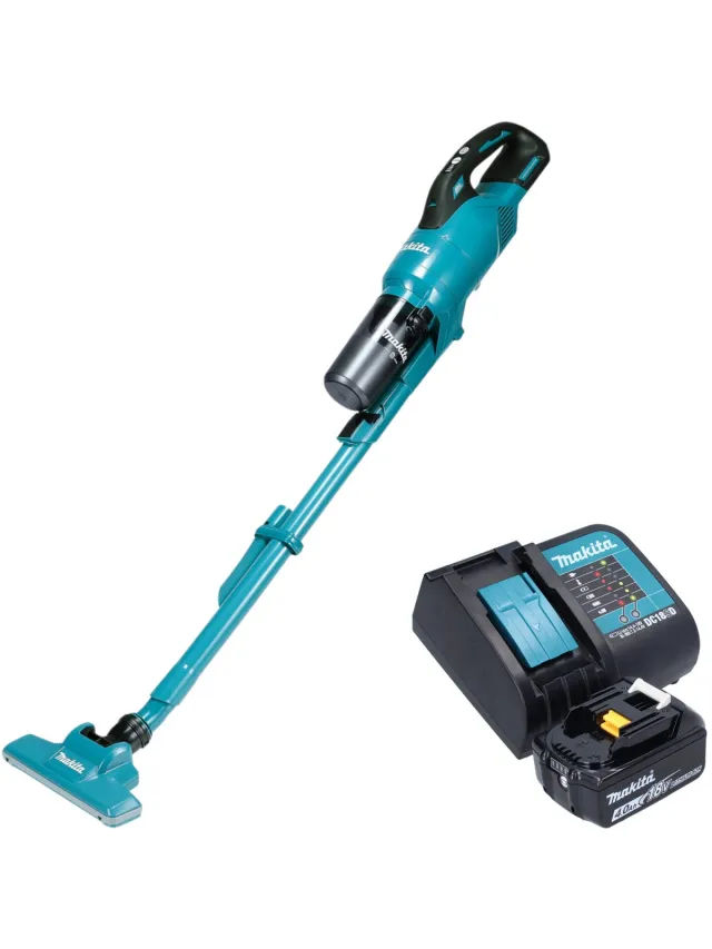 Makita DCL 286 FSM accustofzuiger 18 V 0,25 l borstelloos + 1x accu 4,0 Ah + oplader Turquoise