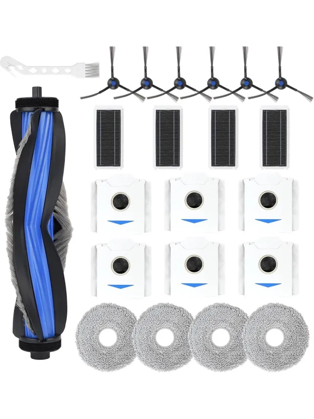 Ecovacs 21 Stuks Accessoires Kit gescht voor ECOVACS Deebot N30 OMNI/N30 PRO OMNI Robot Stofzuiger, Vervangende Onderdelen Hoofdborstel, Zijborstel, Filter, Wasbare Dweilpads, Stofzak