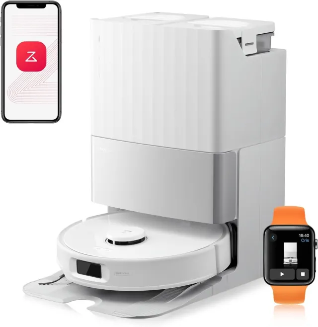 Roborock Qrevo Edge 5V1 – Robotstofzuiger en Dweilrobot met 17.000 Pa Zuigkracht, FlexiArm™ Technologie, Zelfreinigend Dock en AdaptiLift™ Chassis wit