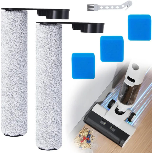 BENALLA Accessoireset Met Borstelrol En Filter Voor Eureka New 430 - Vervangingsonderdelen Voor Nat- En Droogzuiger - 2 Hoofdrolborstels 3 Sponsfilters Grijs & Blauw