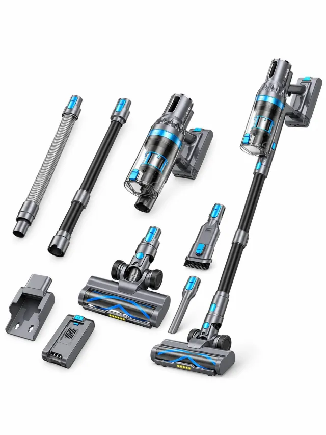 Kymo Steelstofzuiger Draadloos - 450W - 33kPa - Stofzuiger Zonder Zak - Draadloze Stofzuiger op Accu - Kruimeldief - Handstofzuiger - Snoerloze Stofzuiger - Voor Dierenharen - 62 Min Accu - HEPA Filter Zonder Dweil