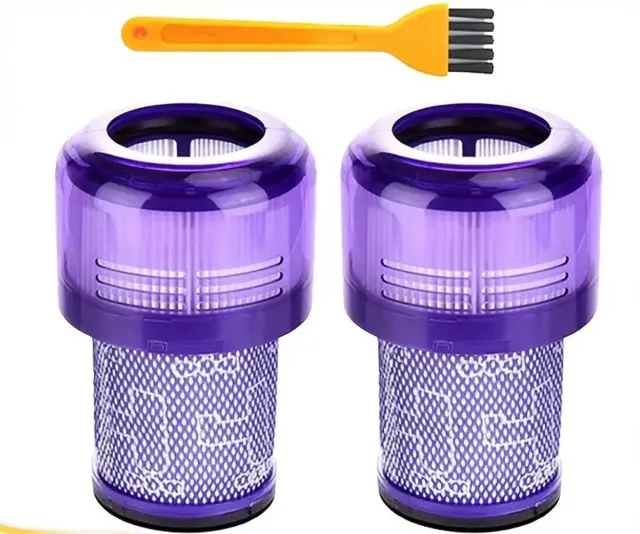 17 Parts 2-Pack HEPA Motorfilters 970013-02 – Geschikt voor Dyson V11 & V15 Steelstofzuigers – Compatibel met SV14, SV17, SV22 – Wasbare Vervangende Filters – Voor Absolute, Pro, Total Clean, Torque Drive, Animal & Parquet Paars