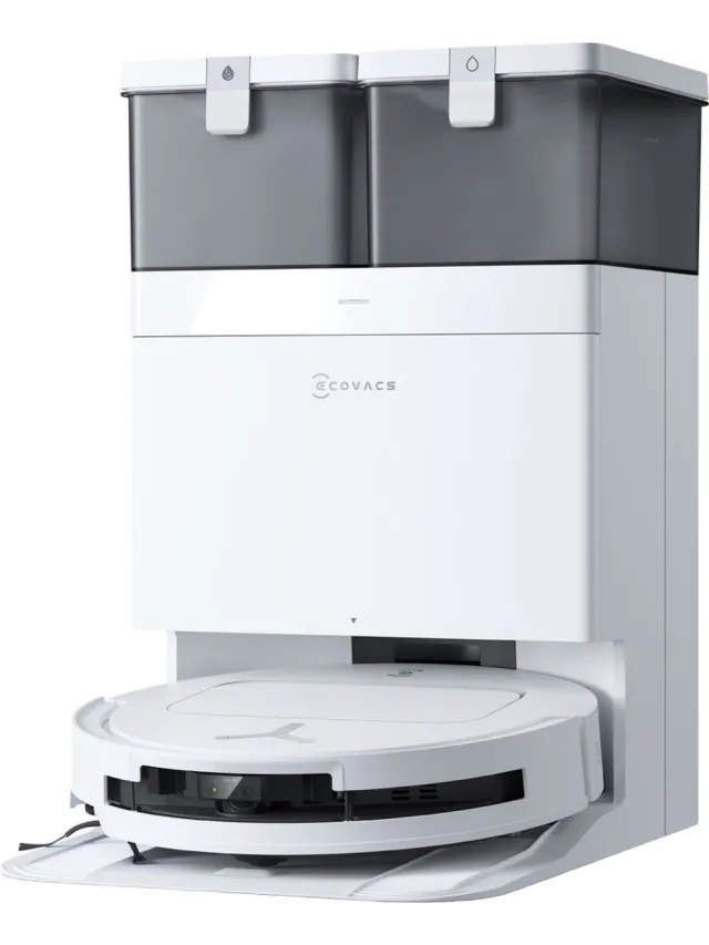 Ecovacs DEEBOT T50 Omni - Stofzuig en dweilrobot (Wit) - 12.800 Pa zzuigkracht- Zelfreinigende Robotstofzuiger met Warmwater – Dweilsysteem - Automatisch Leegstation - Geschikt voor dierenharen WHITE