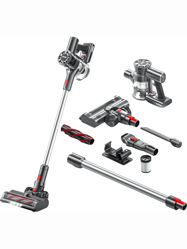Zedar S600+ Steelstofzuiger draadloos met 4 verschillende opzetstukken - Draadloze stofzuiger - zonder zak op accu- Vacuum cleaner Turbozuigmond
