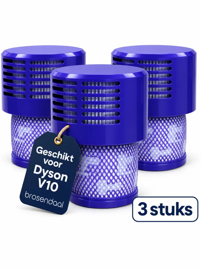 Brosendaal Filter geschikt voor Dyson Cyclone V10 stofzuiger filter - SV12 | SV27 - Wasbaar en Herbruikbaar - 3 stuks