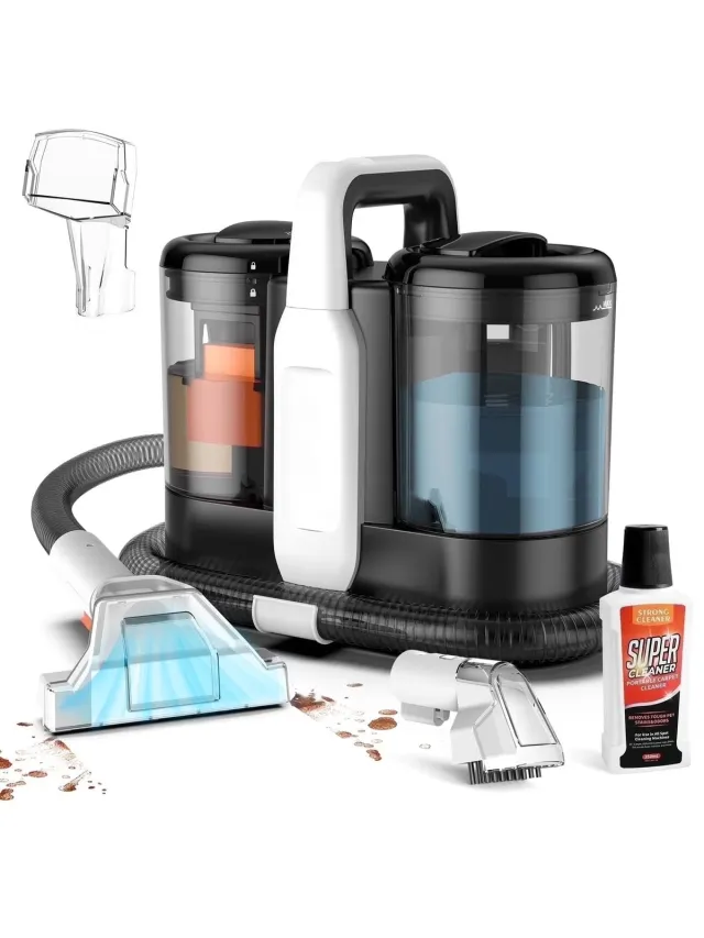 Nyoz tapijtreiniger - Vlekkenreiniger - Meubelreiniger - 500 W - 11 kPa zuigkracht - 1,5 L watertank - Voor tapijt en bekleding Zwart