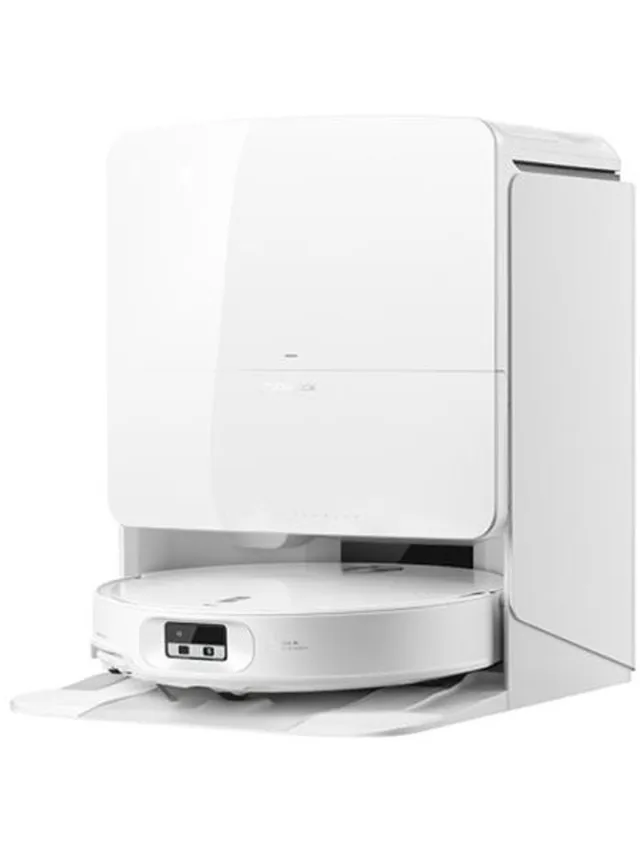 Roborock Qrevo Edge 2 Pro-Robotstofzuiger Met Dweilfunctie-7,98 cm Ultraslank Ontwerp-25.000 Pa-Antiklitsysteem-AI navigatie-100℃ Heetwaterwas-Automatisch legen & bijvullen-Zelfreinigend-Dweilverhoging-Uitschuifbare borstel/dweil-Huisdierenhaar Wit