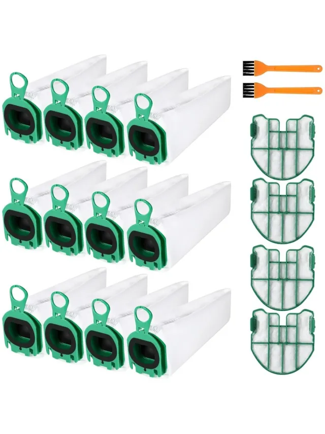 SSTRWGOOD 12 Stuks Vervangzakken voor Centrale Stofzuiger - Stofzuigerzakken - Geschikt voor Vorwerk Kobold VB100 FP100 Akku-Stofzuiger - Gemaakt van Duurzaam Textiel