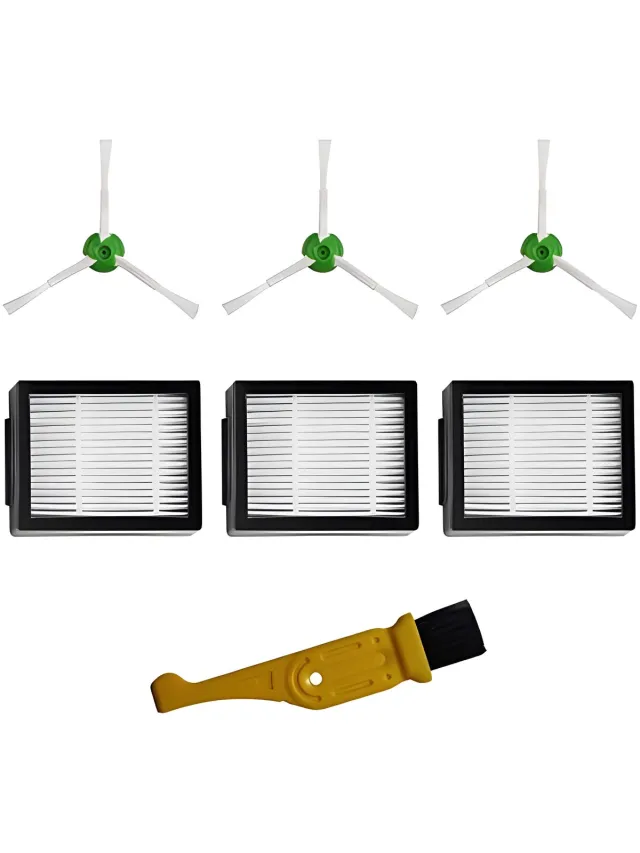 PromoHome Vervangende accessoireset geschikt voor Roomba E5/i7 - HEPA-filter, zijborstel, reinigingsgereedschap Zwart