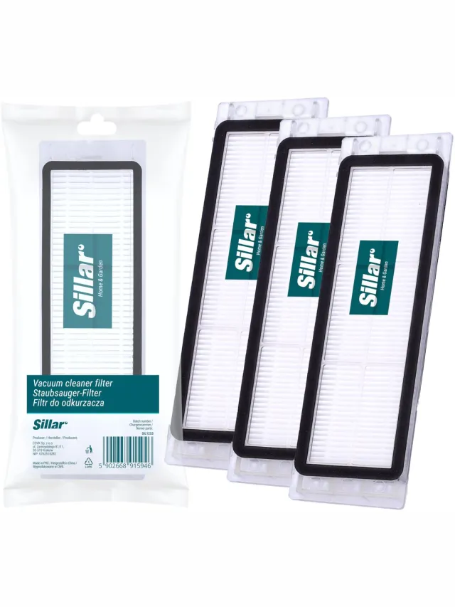 Sillar , set 3 stofzuigerfilter, HEPA, luchtfilter, geschikt voor robotstogzuiger Xiaomi Roborock E20 E25 E35 Lite C10 S5 S50, vervanging Wit, zwart
