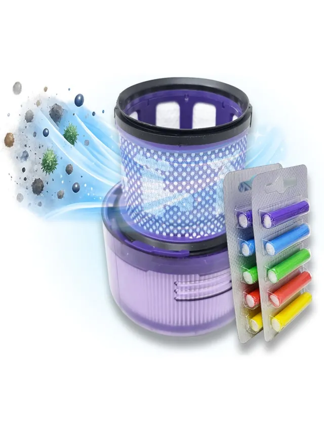 Owo collection Premium Wasbaar filter geschikt voor Dyson v11 v15 - SV14 SV15 SV17 SV22 SV28 SV47 +10x geurstaafjes vervangt: #970013-02 #97001302 Paars