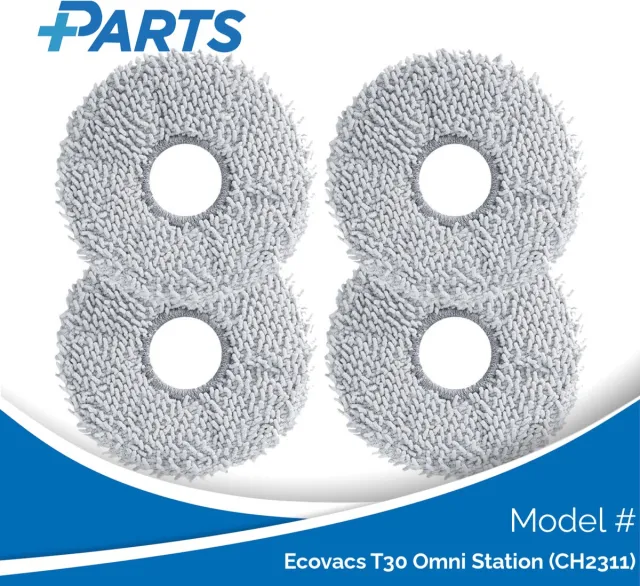 Plus.Parts Ecovacs T30 Omni Station (CH2311) Dweilpads (4 Stuks, Plus.Parts® alternatief voor 201-2425-10B0) Overig