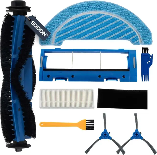 SQOON Onderhoudsset Geschikt voor Cecotec Conga 1090 Serie – 9-delig Blauw