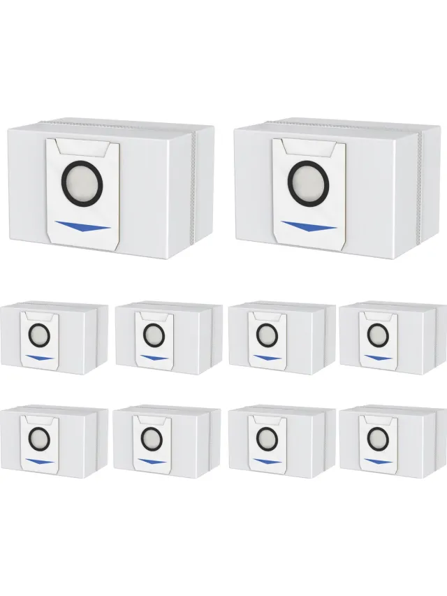 Phonillico Stofzuigerzak voor Ecovacs Deebot X1 Omni/X1E Omni/X1 Turbo/T20 Omni/T20E Omni [Pack van 10] Vervangende stofzakken Wit