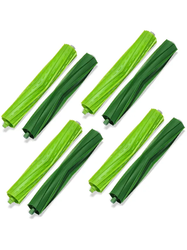 Inf Hoofdborstels/rubberen borstels Geschikt voor iRobot Roomba i7, 4 paar Green