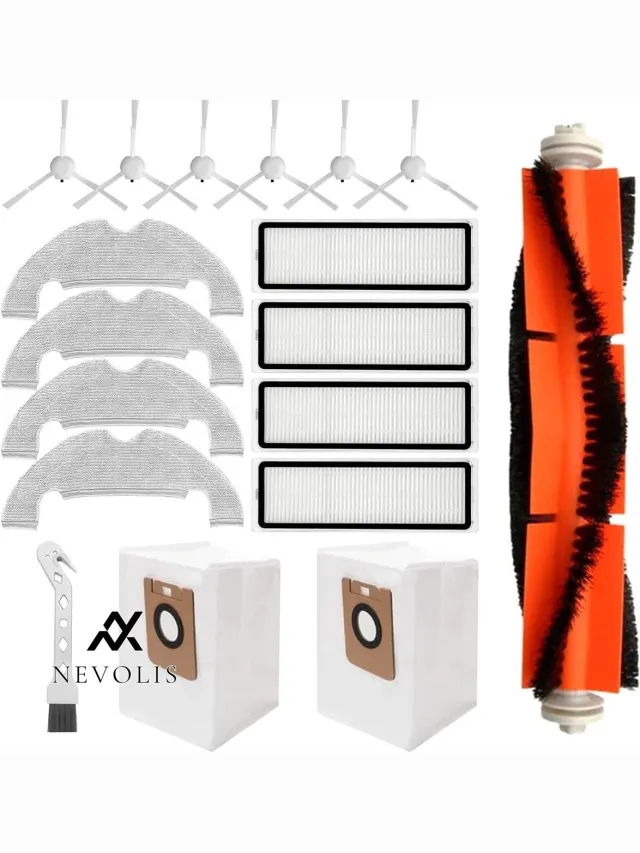 Nevolis Accessories - spare parts for Dreame Bot Z10 Pro / D10 Plus / L10 Plus vacuum cleaner - ensure efficient working - 1 roller brush - 4 filters - 4 cleaning cloths - 6 side brushes - 2 dust bags - 1 . Wit