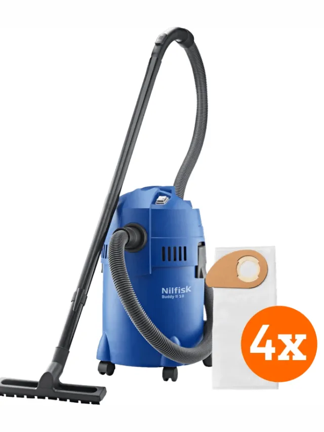 Nilfisk Buddy II 18 + Nilfisk Stofzakken voor Buddy II (4x)